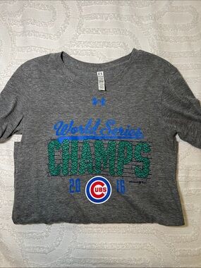 Under Armour Gray T-Shirt with Blue, Green and Red Cubs Logo